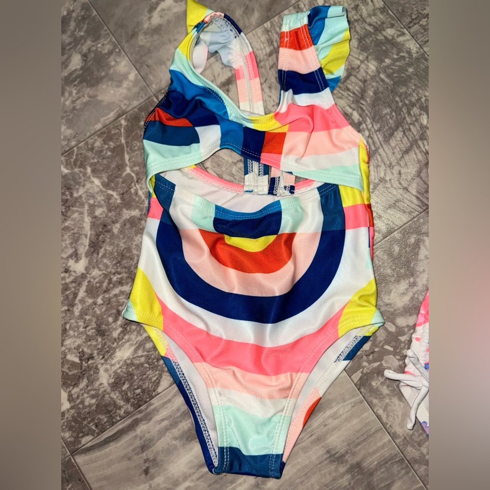 Crazy 8 Girls 2T Colorblock One Piece Swimsuit Multicolor